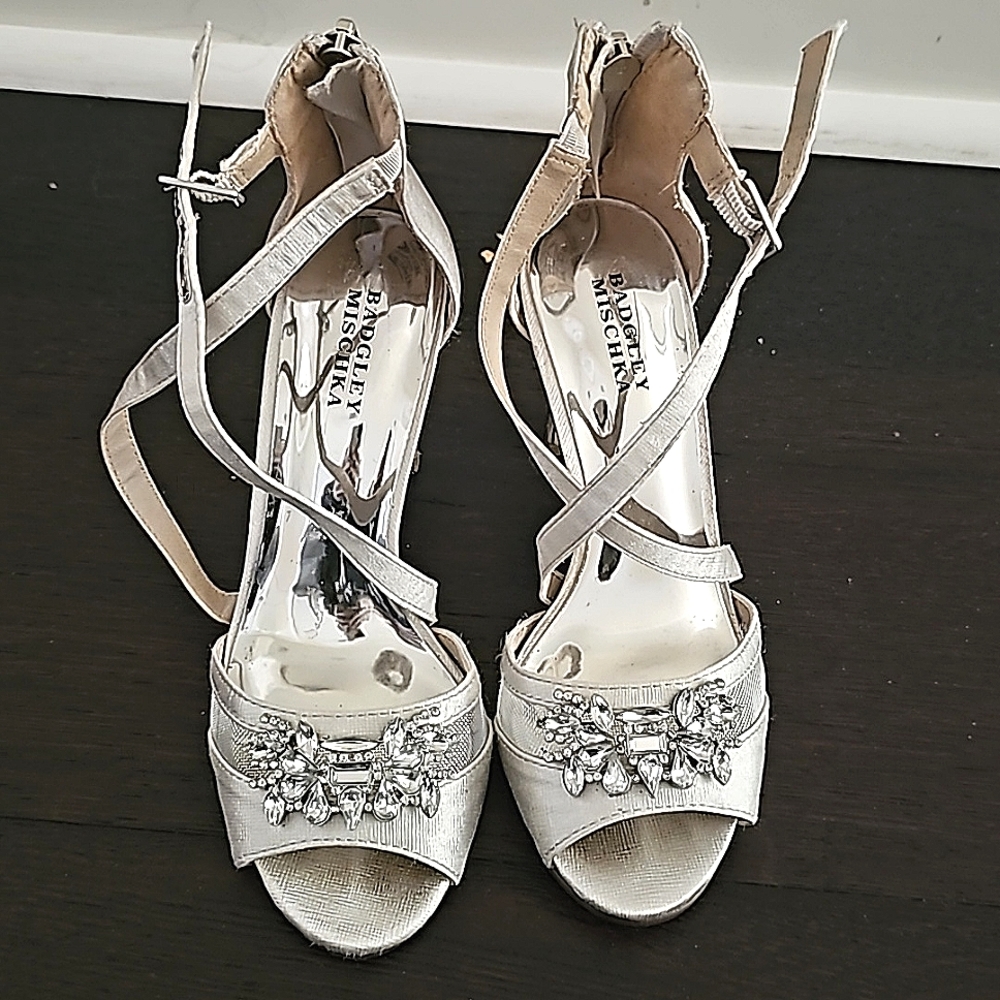 Badgley Mischka Silver Heels Youth